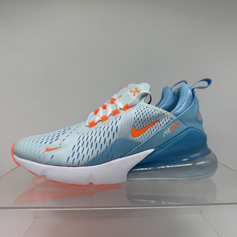 NEW Nike Air Max 270 BG GS Glacier Blue Orange HF4785-474 Size 6Y / 7.5 Women's